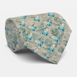 Viktorianische Vintage Blauvögel Neck Tie Krawatte