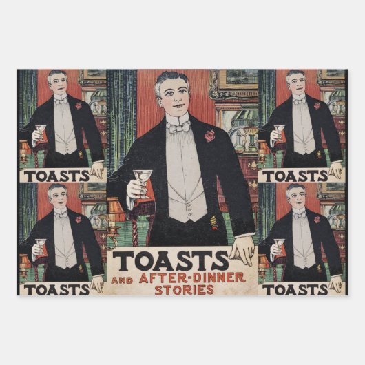 Viktorianische Vintage Cocktailkultur Geschenkpapier Set (Vorderseite)