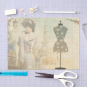 Viktorianische Vintage Dressmakerdekoupage Seidenpapier (Handwerk)