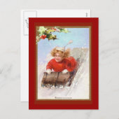 Viktorianische Vintage Ferienkarte Feiertagspostkarte (Vorne/Hinten)