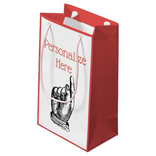 Viktorianische Vintage Fingerzeigehandtasche Kleine Geschenktüte (Rückseite Schrägansicht)