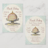 Viktorianische Vintage französische Bäckerei Paris Visitenkarte (Vorne/Hinten)