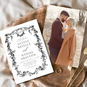 Viktorianische Vintage Französische Foto Black Wed Einladung