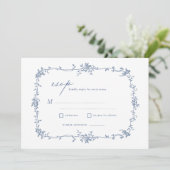 Viktorianische Vintage französische UAWG Dusty Blu Einladung (Stehend Vorderseite)