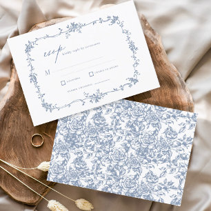 Viktorianische Vintage französische UAWG Dusty Blu Einladung