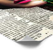 Viktorianische Vintage Frau mit rosa Blume Poster (Ecke)