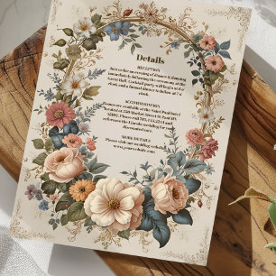 Viktorianische Vintage Gartenhochzeit Begleitkarte