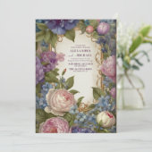 Viktorianische Vintage Gartenhochzeit Einladung (Stehend Vorderseite)