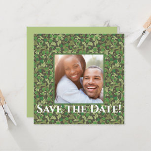 Viktorianische Vintage grüne Ivy Save the Date Karte