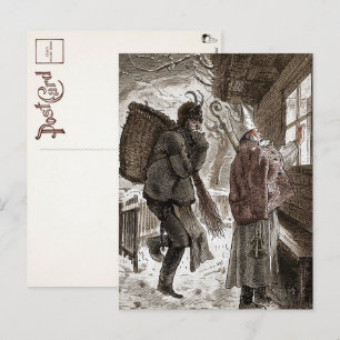 Viktorianische Vintage-Hans-Trapp- und St.-Nick-Po Postkarte