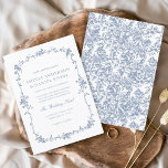 Viktorianische Vintage Hochzeit von Dusty Blue Flo Einladung<br><div class="desc">Lassen Sie Ihre Gäste mit unserem Viktorianischen Vintagen Blauen Blumenzitat in eine Ära der Eleganz und Romantik eintauchen. Inspiriert von der Opulenz der Viktorianischen Zeit und mit feinen französischen Blautönen geschmückt, strahlt diese Einladung zeitlose Eleganz aus. Das aufwändige Blumendesign und die Vintag inspiriert Typografie schaffen mit viel Liebe zum Detail...</div>