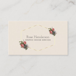 Viktorianische Vintage-Karmesinrosen Elegant Visitenkarte