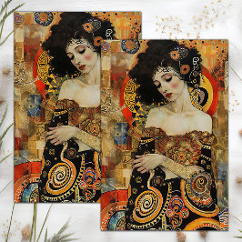 VIKTORIANISCHE VINTAGE LADY DECOUPAY SEIDENPAPIER