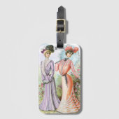 Viktorianische Vintage Ladys im Garten Gepäckanhän Gepäckanhänger (Vorderseite Vertikal)