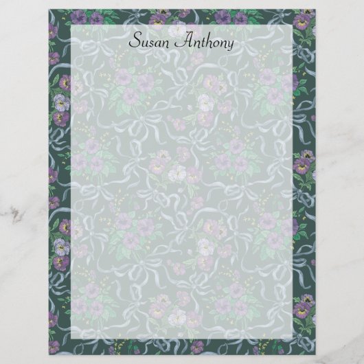 Viktorianische Vintage Lila Stiefmütterchen (Vorderseite)