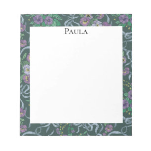 Viktorianische Vintage Lila Stiefmütterchen Blaue  Notizblock