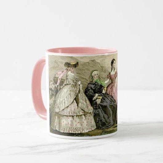Viktorianische Vintage Mode Tasse (Vorderseite Links)
