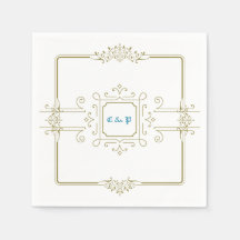 Viktorianische Vintage Monogramm-Hochzeitspapier N