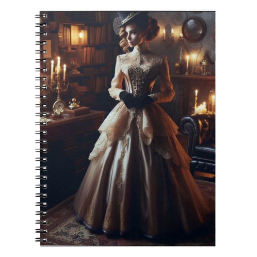 Viktorianische Vintage Mysteriöse Elegante Frau Notizblock (Vorderseite)