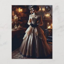 Viktorianische Vintage Mysteriöse Elegante Frau Postkarte