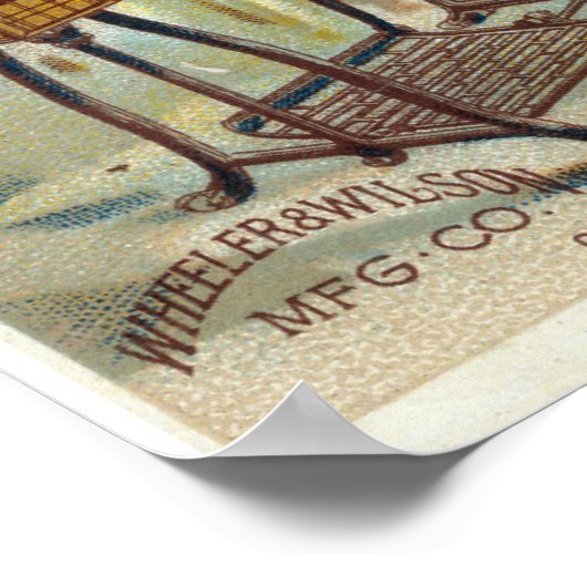 Viktorianische Vintage Nähmaschinenwerbung Poster (Ecke)