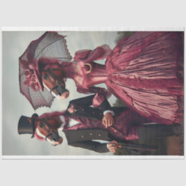 Viktorianische Vintage Paarpferde Entführung Seidenpapier