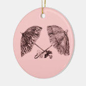 viktorianische Vintage Regenschirmverzierung Keramikornament (Links)
