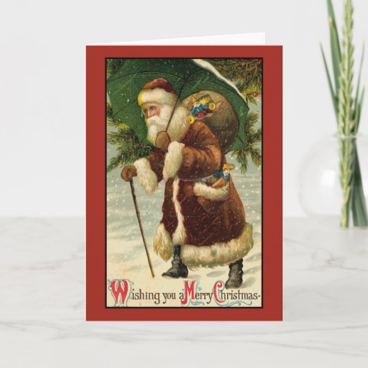 Viktorianische Vintage Retro-Weihnachtskarte Feiertagskarte (Vorderseite)