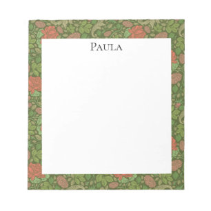 Viktorianische Vintage rote Rosen rosa Chrysanthem Notizblock