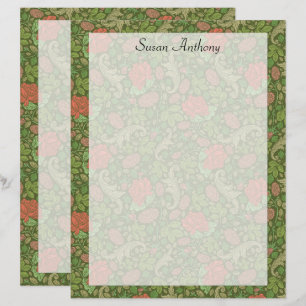 Viktorianische Vintage Rote Rosen Rosa Mums Blumen