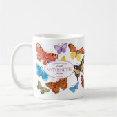 Viktorianische Vintage Schmetterlinge Regenbogen Kaffeetasse (Links)