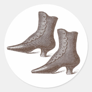 Viktorianische Vintage-Schnür-Ankle-Boots - Wunder Runder Aufkleber