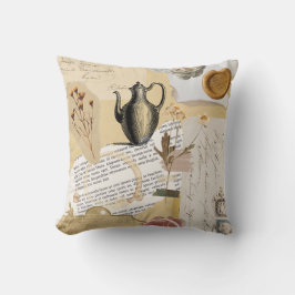 Viktorianische Vintage Stickers Pilze Kissen