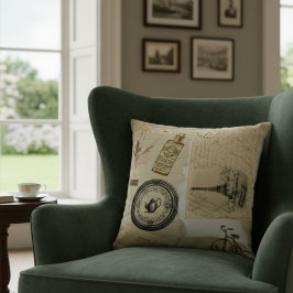 Viktorianische Vintage Stickers Pilze Kissen