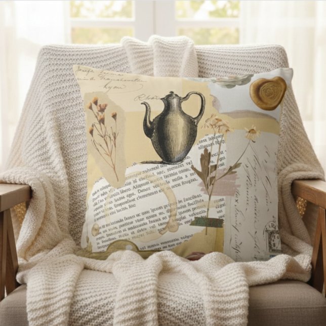 Viktorianische Vintage Stickers Pilze Kissen (Von Creator hochgeladen)