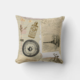 Viktorianische Vintage Stickers Pilze Kissen