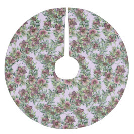 Viktorianische Violet-Hellebore-Blume Polyester Weihnachtsbaumdecke
