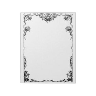 Viktorianische Visage und Weingrenzen Notizblock