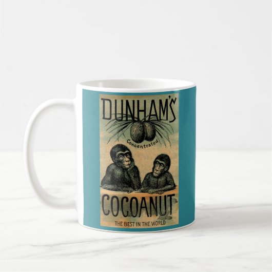 Viktorianische Visitenkarte: Dunhams Cocoanut Kaffeetasse (Links)
