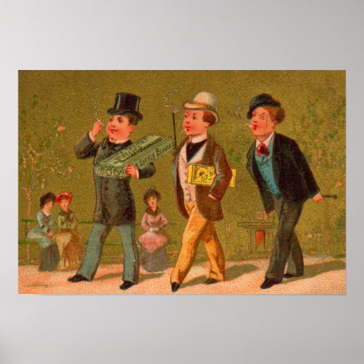 Viktorianische Visitenkarte Kleine Beauties Zigare Poster (Vorne)