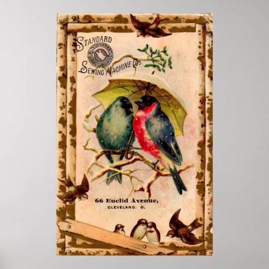 Viktorianische Visitenkarte Standard Nähmaschine C Poster (Vorne)