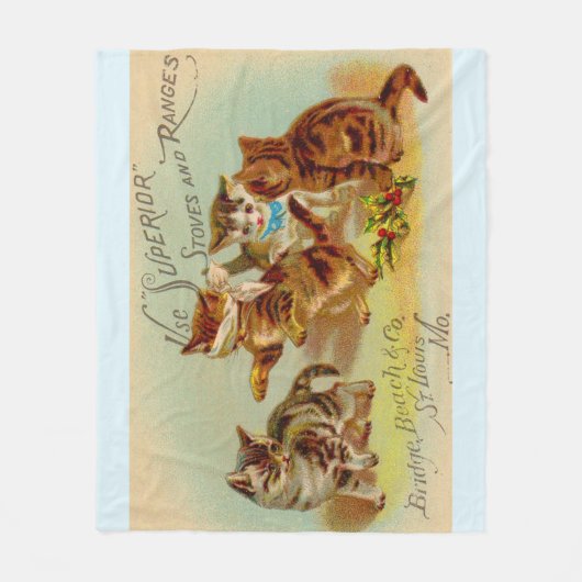 Viktorianische Visitenkartenkätzchen Fleecedecke (Vorderseite)