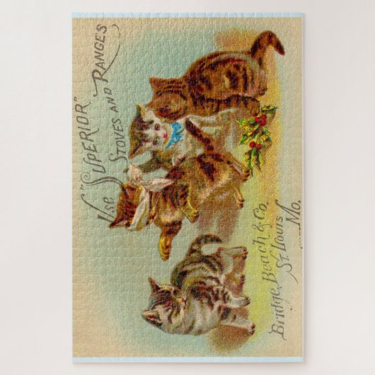 Viktorianische Visitenkartenkätzchen Puzzle (Vertikal)