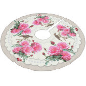 Viktorianische Vögel Rose Weihnachtsbaumrock Polyester Weihnachtsbaumdecke (Schrägansicht)