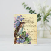 Viktorianische Vogelarten und Typografie I Postkarte (Stehend Vorderseite)