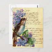 Viktorianische Vogelarten und Typografie I Postkarte (Vorne/Hinten)