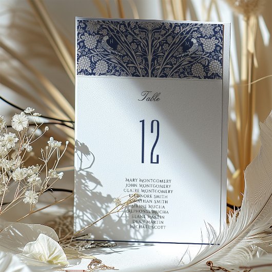 Viktorianische Vogelschutzkarte Tischnummer