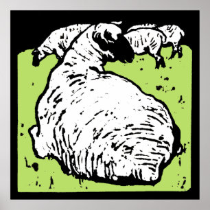 Viktorianische Waldtiere Schafe Poster