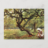 Viktorianische Wasserfarbe: Äpfel pflücken Postkarte (Vorderseite)