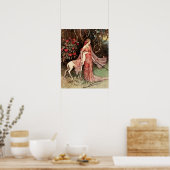 Viktorianische Wasserfarbe der Frau mit Hirsch Poster (Küche)